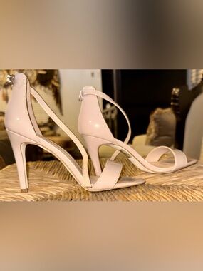 Pre-Loved Metaphor Pale Nude Patent Ankle-Strap Heels